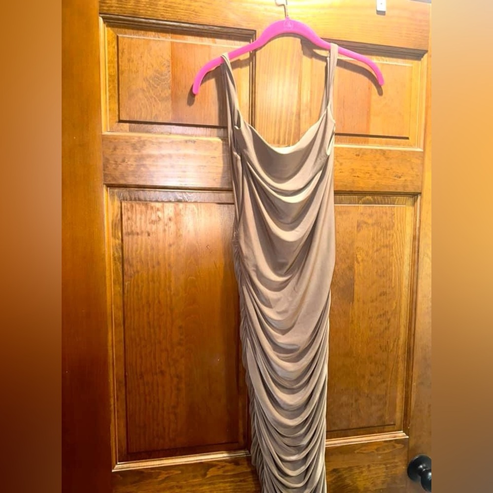 Nude scrunch dress